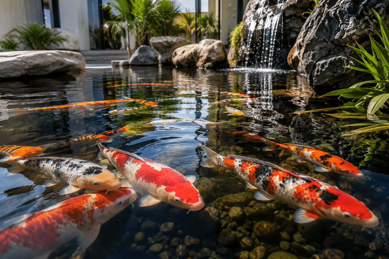 Koi Pond Design & Construction 2 Luxury Outdoor Koi Pond