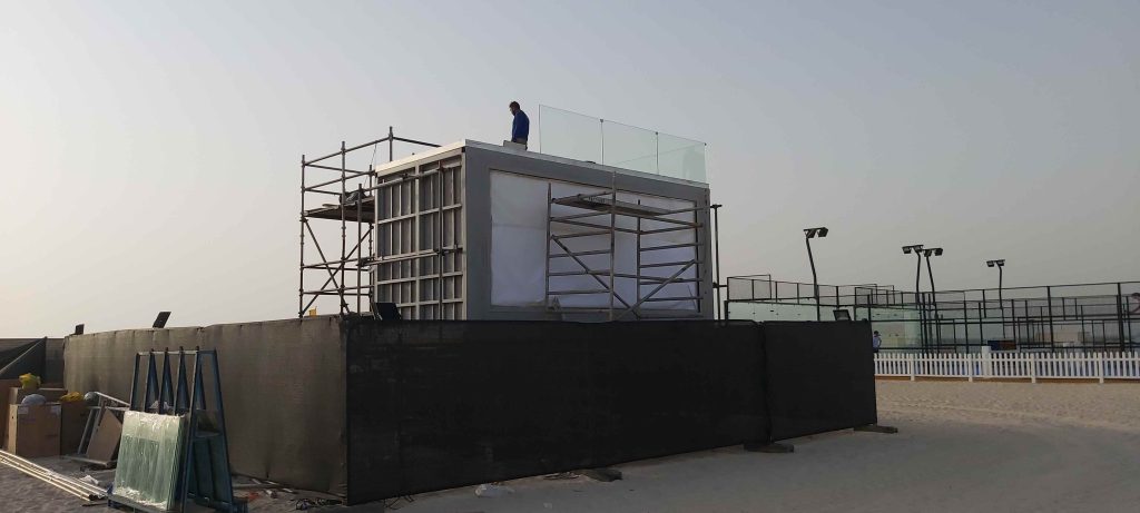 Adidas liquid billboard swimmable pool in Dubai - construction and installation photo 15