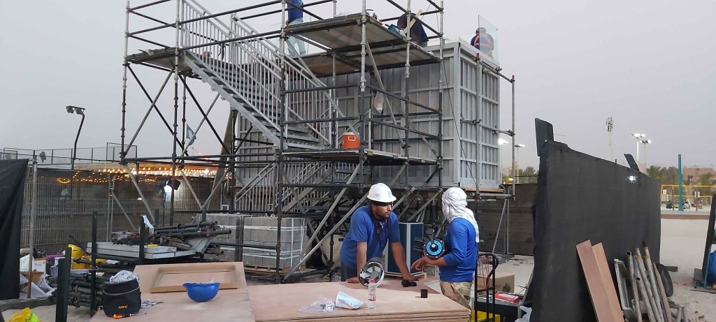 Adidas liquid billboard swimmable pool in Dubai - construction and installation photo 14