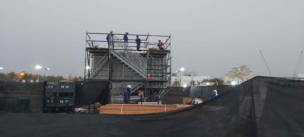 Adidas liquid billboard swimmable pool in Dubai - construction and installation photo 13