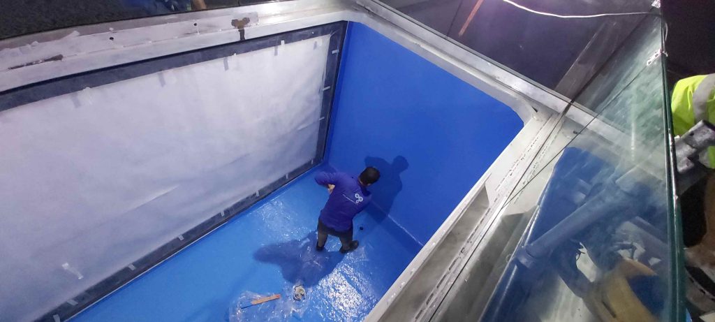 Adidas liquid billboard swimmable pool in Dubai - construction and installation photo 12
