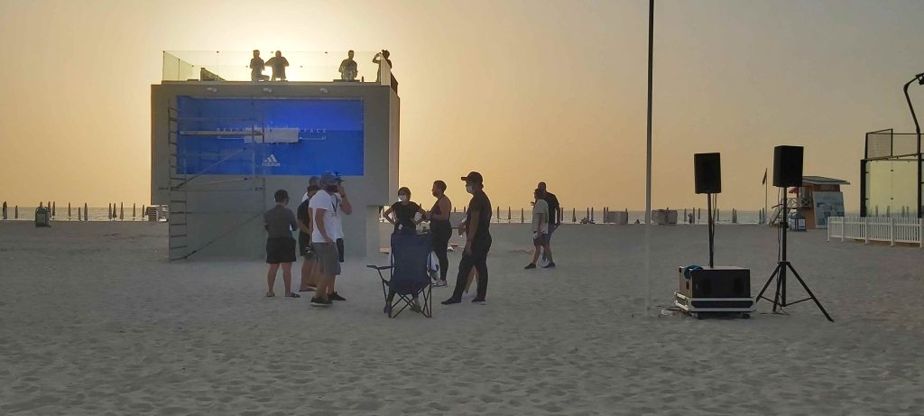 Adidas liquid billboard swimmable pool in Dubai - construction and installation photo 6