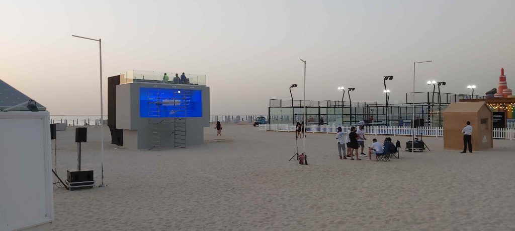 Adidas liquid billboard swimmable pool in Dubai - construction and installation photo 4