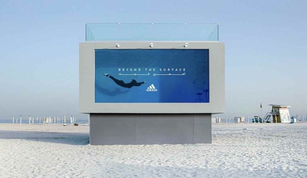 Adidas liquid billboard swimmable pool project in Dubai - image 4