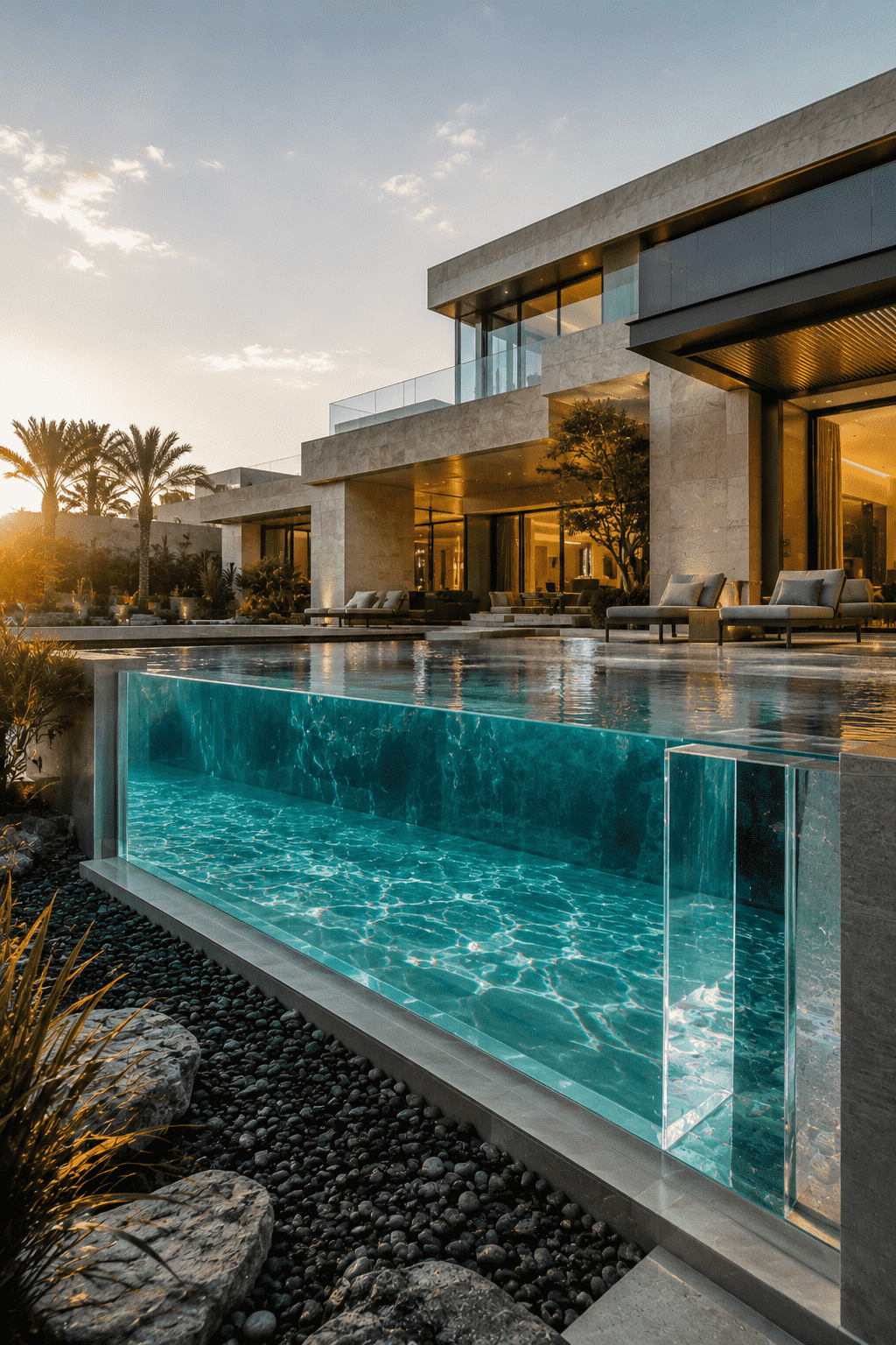 Swimming pool clear panel project by Water Wonders