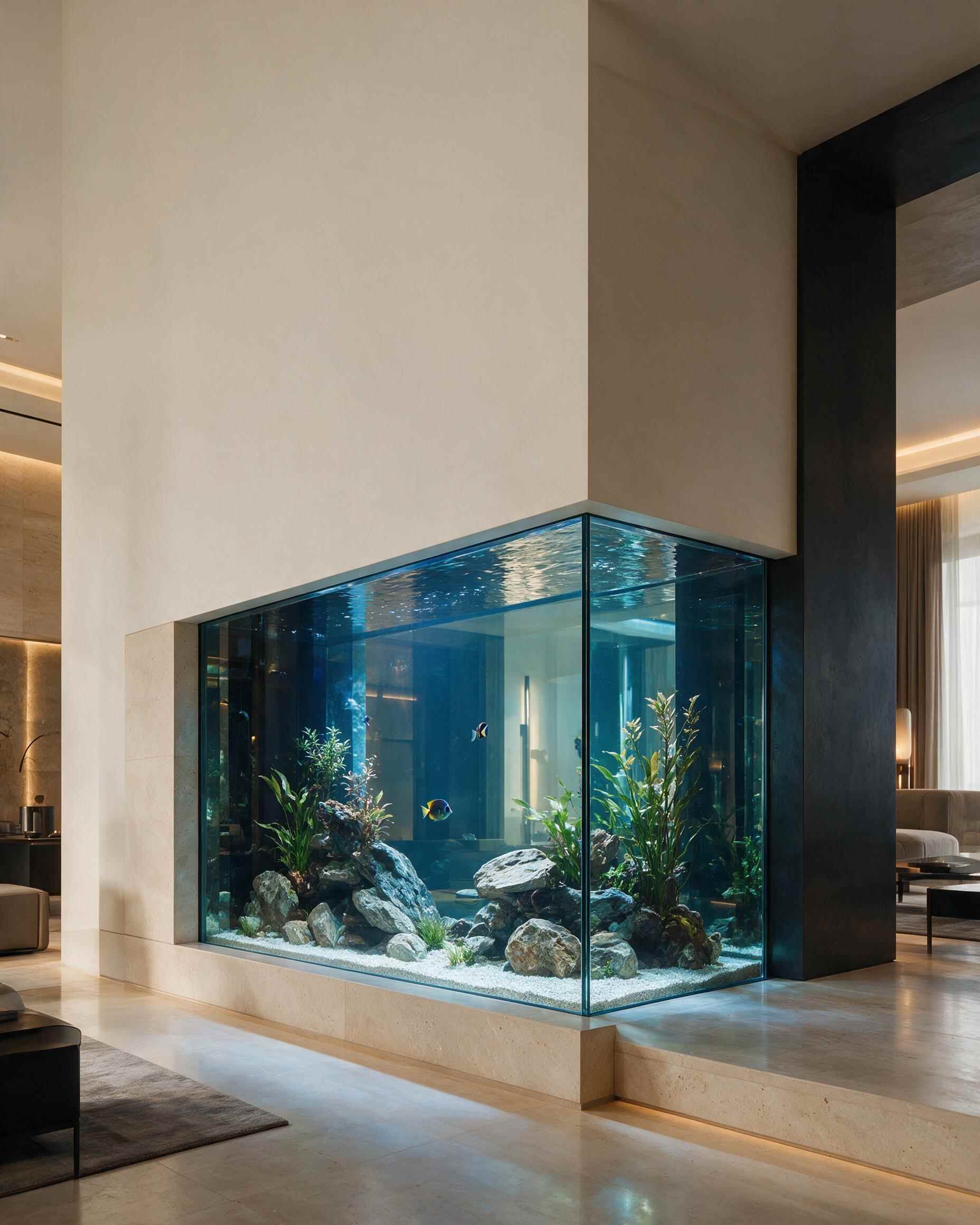 Custom aquarium design and installation by Water Wonders in Dubai
